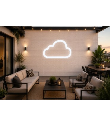 Cartel neón Silueta de nube decorativa para eventos Blanco frío Terraza