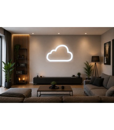 Cartel neón Silueta de nube decorativa para eventos Blanco frío Salón