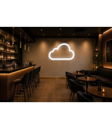 Cartel neón Silueta de nube decorativa para eventos Blanco frío Bar / Local