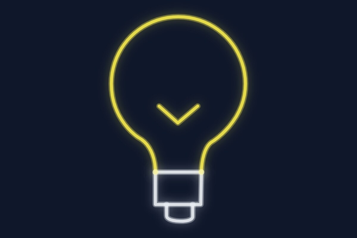 Cartel neón Bombilla de luz, una buena idea