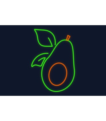Cartel neón Aguacate producto natural y orgánico