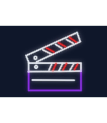 Cartel neón Claqueta cine producción película