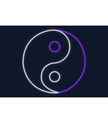 Cartel neón Yin-yang equilibrio armonía zen