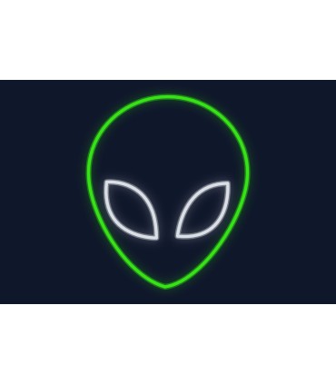 Cartel neón Alien ciencia ficción futurista