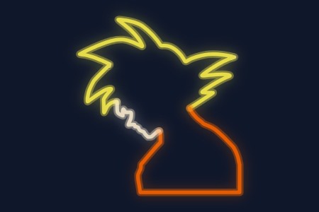 Cartel neón Silueta Goku Dragon Ball