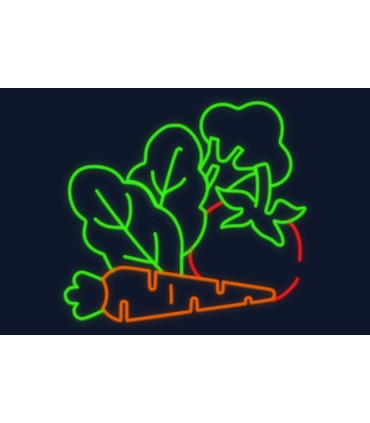 Cartel neón Cosecha de verduras
