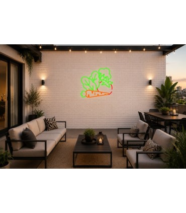 Cartel neón Cosecha de verduras Verde Terraza