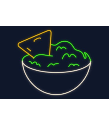Cartel neón Nachos con guacamole