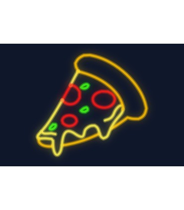 Cartel neón Trozo de pizza