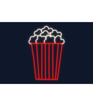 Cartel neón Palomitas de maíz para cine