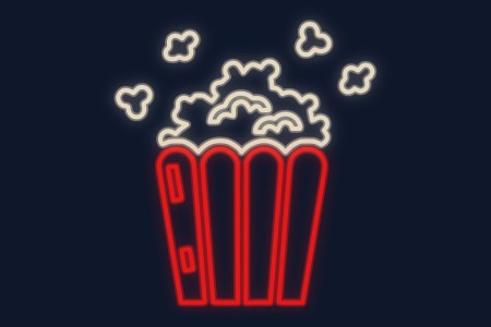 Cartel neón Palomitas de cine