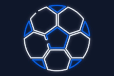 Cartel neón Balón de fútbol