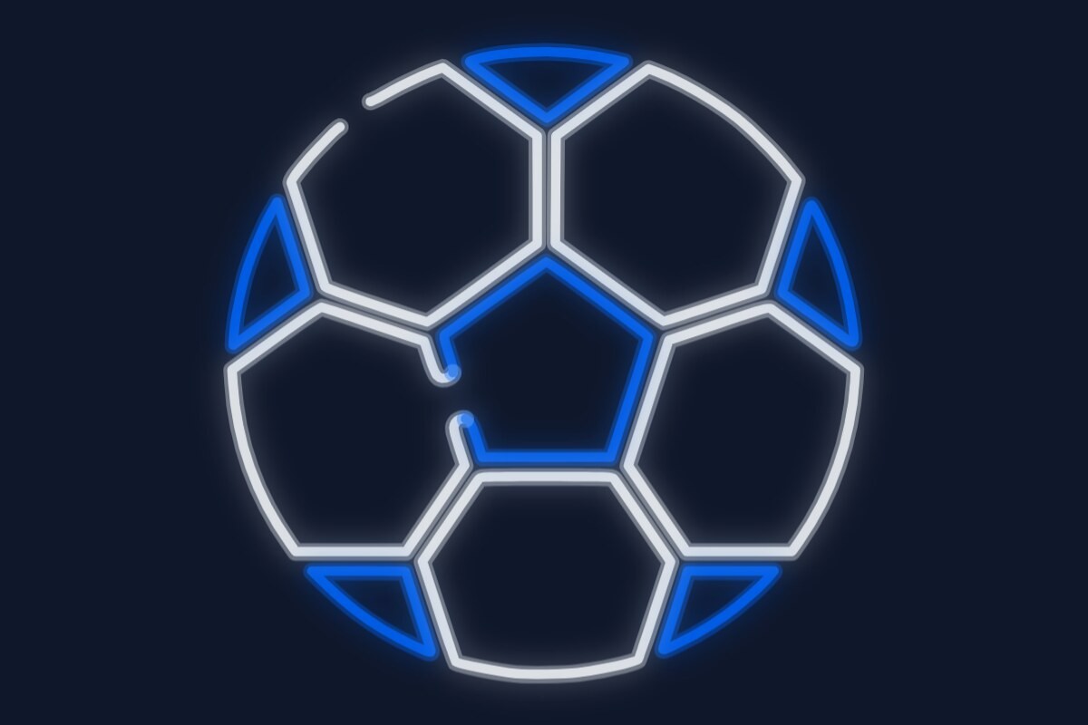 Cartel neón Balón de fútbol