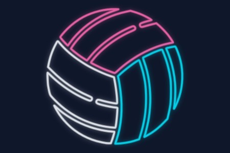 Cartel neón Pelota de voleibol
