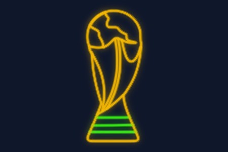 Cartel neón Copa del mundo