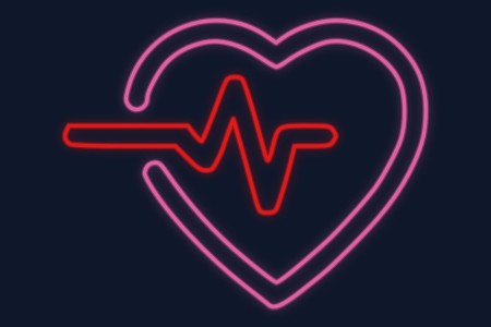 Cartel neón Corazón con latido