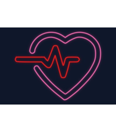 Cartel neón Corazón con latido