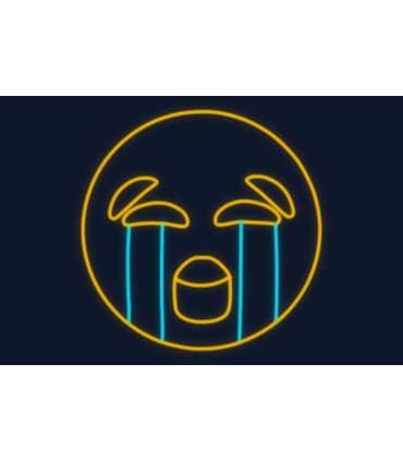 Cartel neón Emoticono de llanto