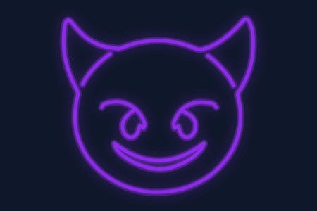 Cartel neón Emoji de diablillo