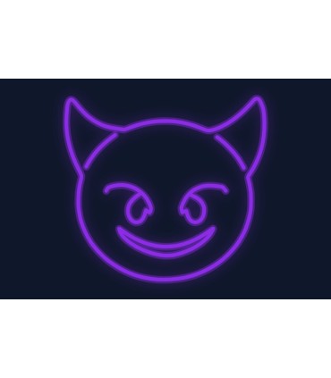 Cartel neón Emoji de diablillo