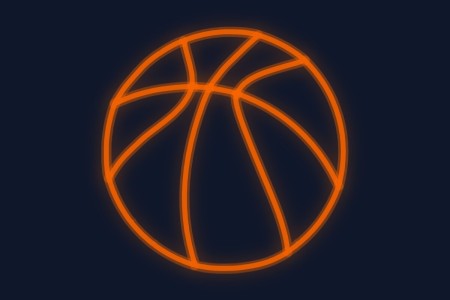 Cartel neón Balón de baloncesto