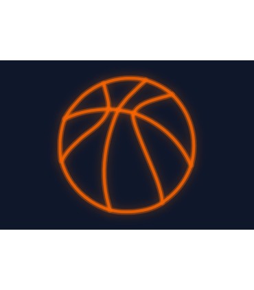 Cartel neón Balón de baloncesto