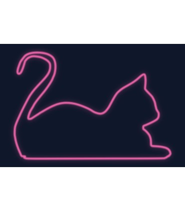 Cartel neón Gato sentado silueta decoración