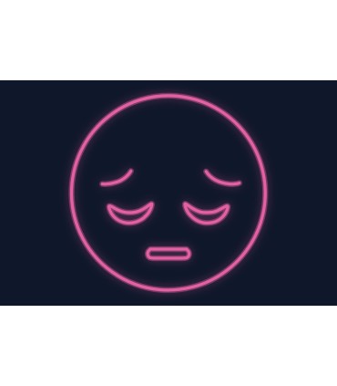 Cartel neón Emoji con cara triste al borde de llorar
