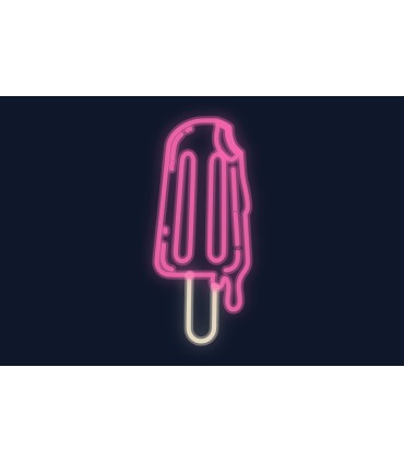 Cartel neón Paleta de helado derritiéndose