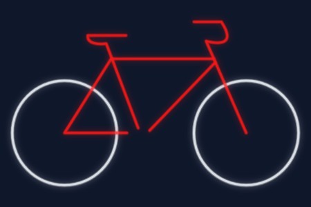 Cartel neón Silueta de bicicleta de series