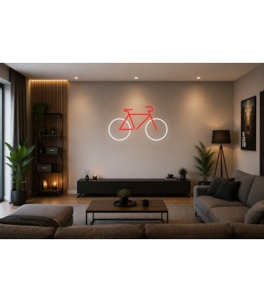 Cartel neón Silueta de bicicleta de series Rojo Salón