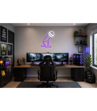 Cartel neón Micrófono de sobremesa con cable Blanco frío Gaming