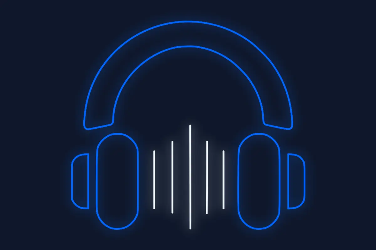 Auriculares con ondas de música