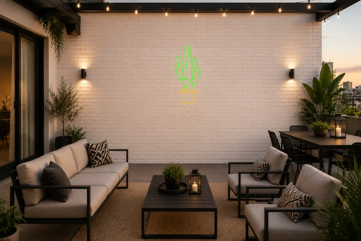 Cactus decorativo en maceta