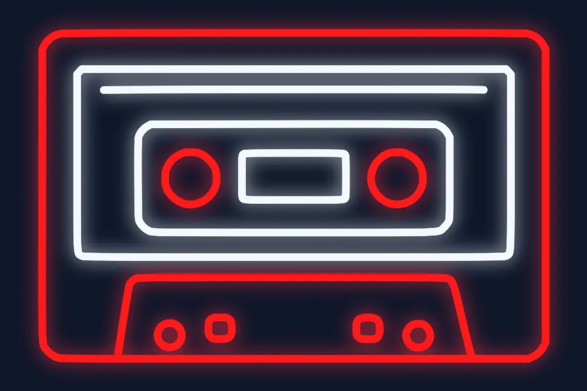 Cinta de casetera antigua de música