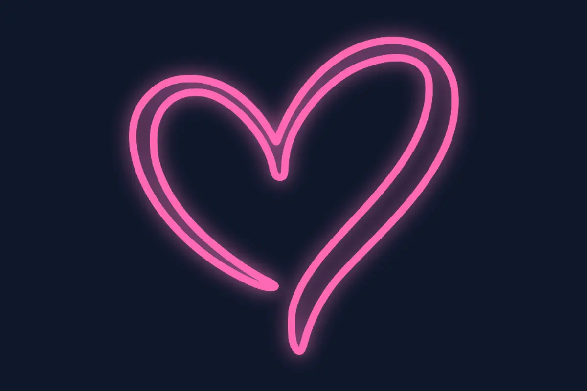Corazón abierto romántico decorativo