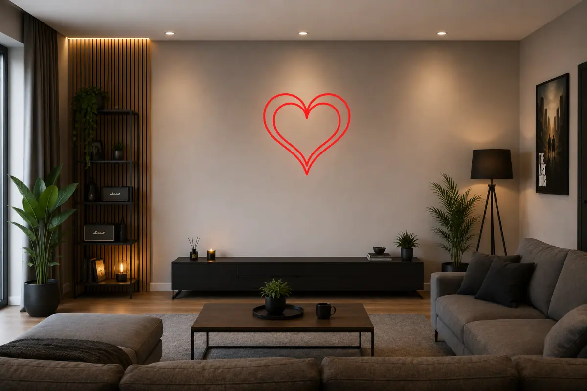 Corazón doble romántico decorativo