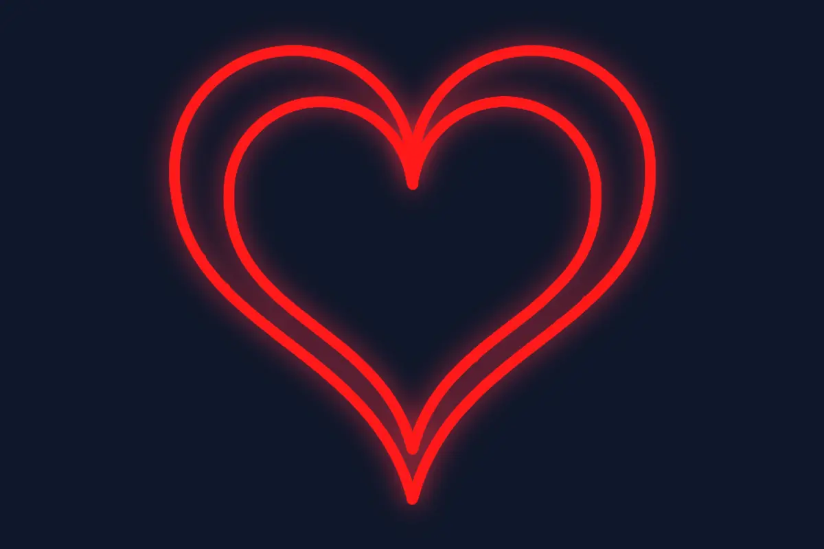 Corazón doble romántico decorativo