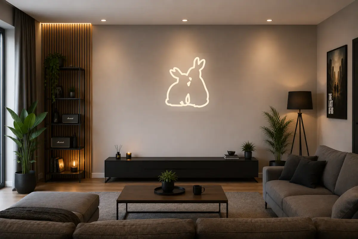 Dúo conejos unidos minimalistas