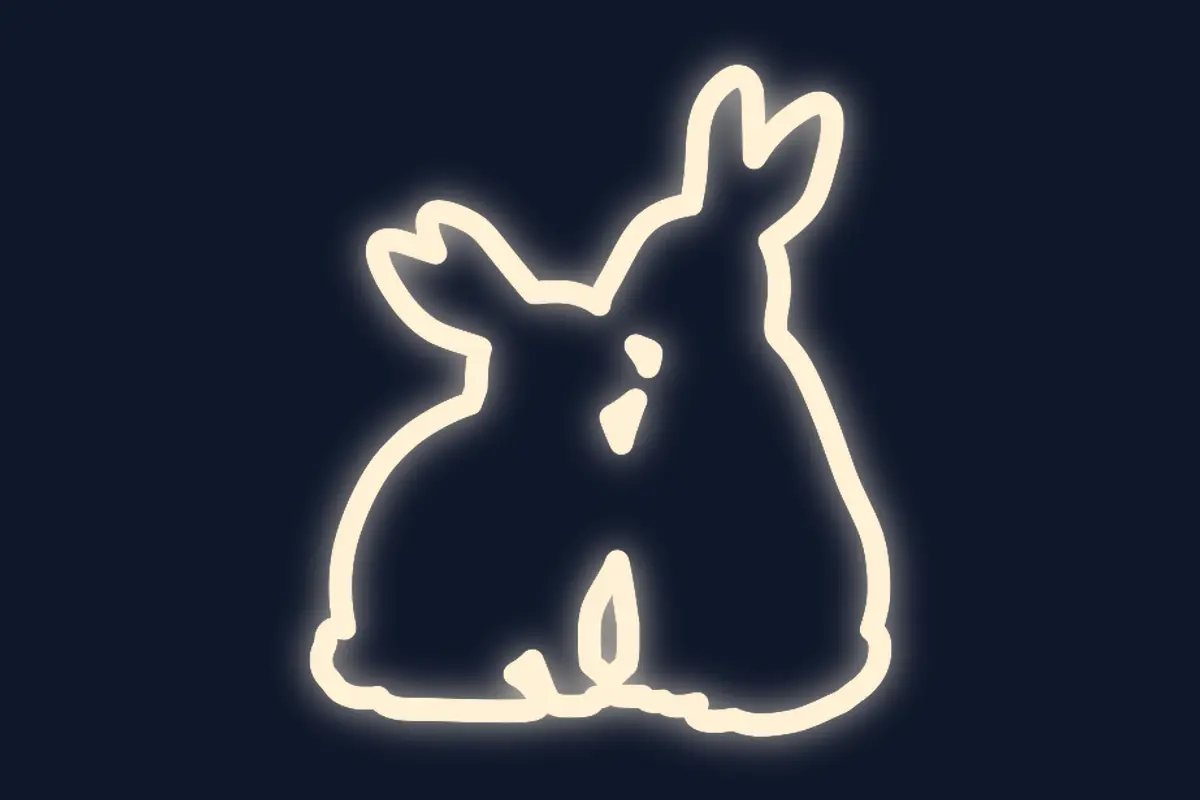 Dúo conejos unidos minimalistas