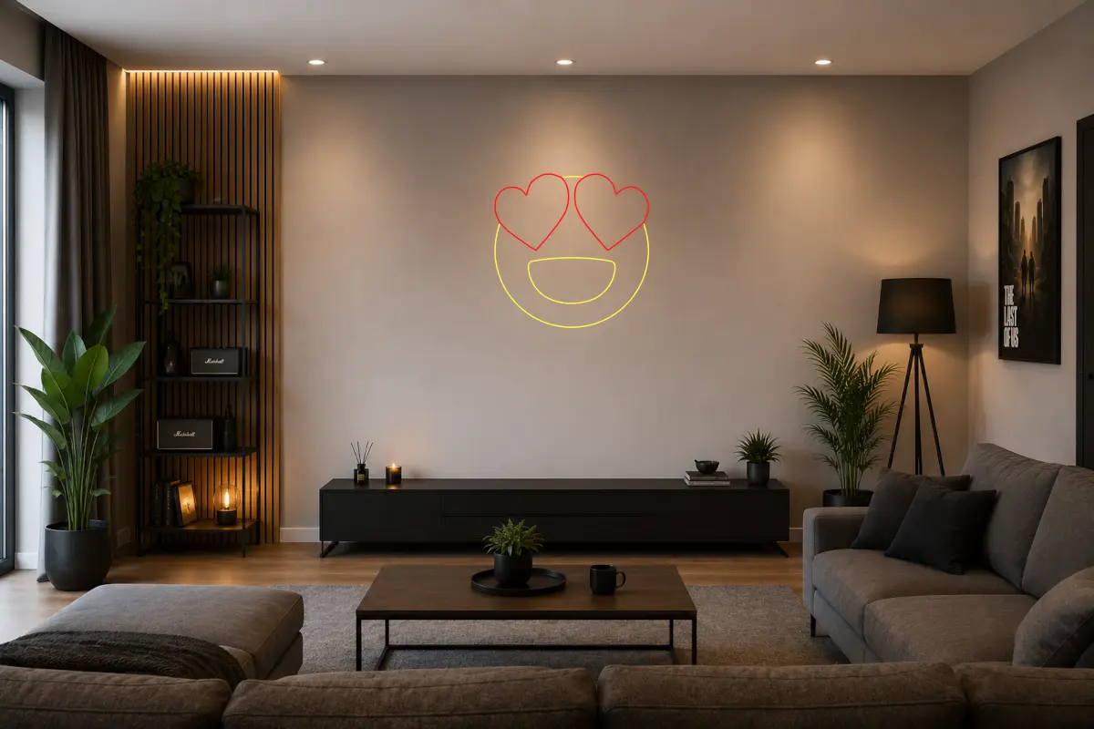 Emoji con ojos en forma de corazón