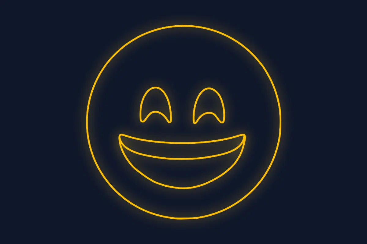 Emoticono sonrisa feliz radiante