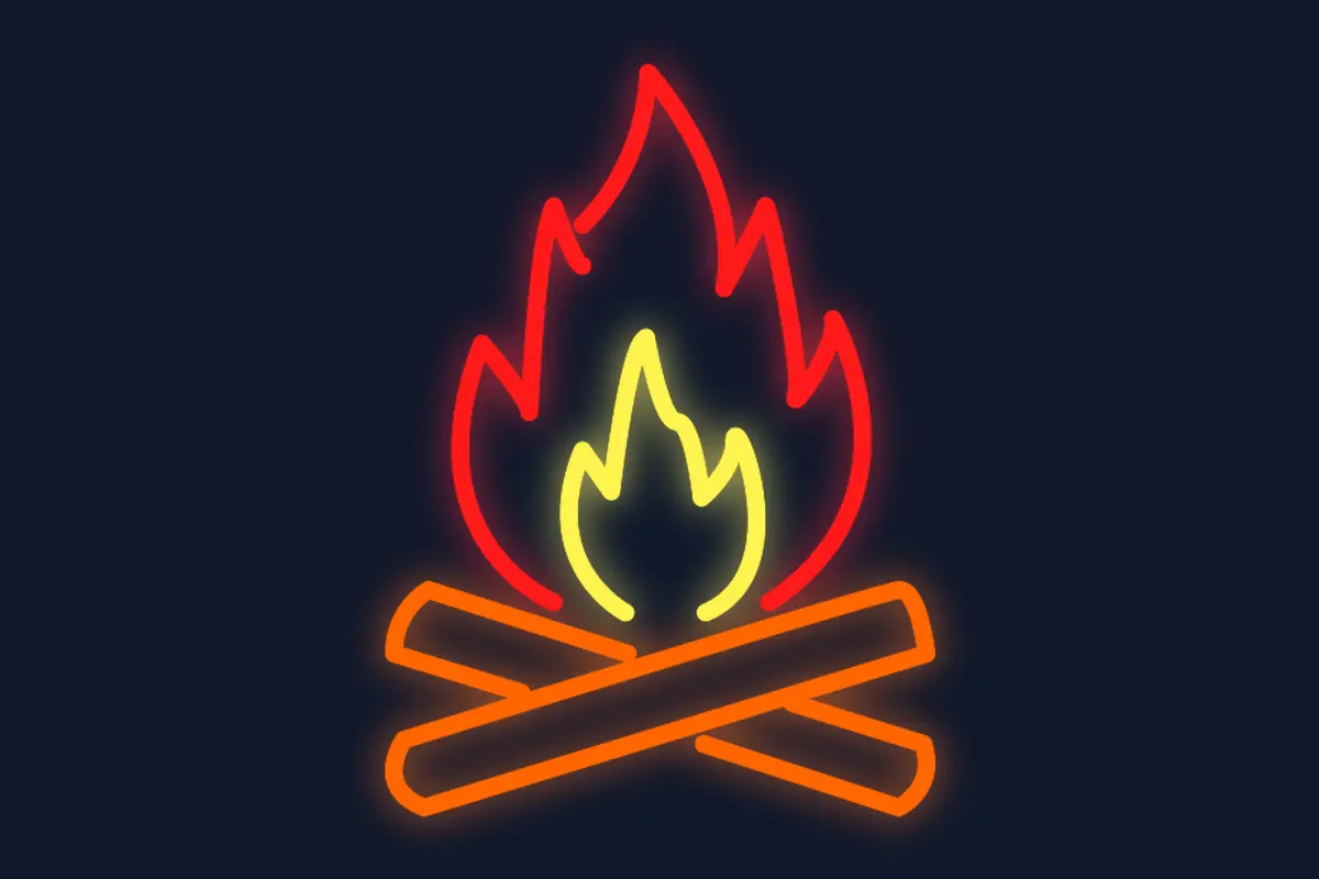 Fuego de hoguera de campamento