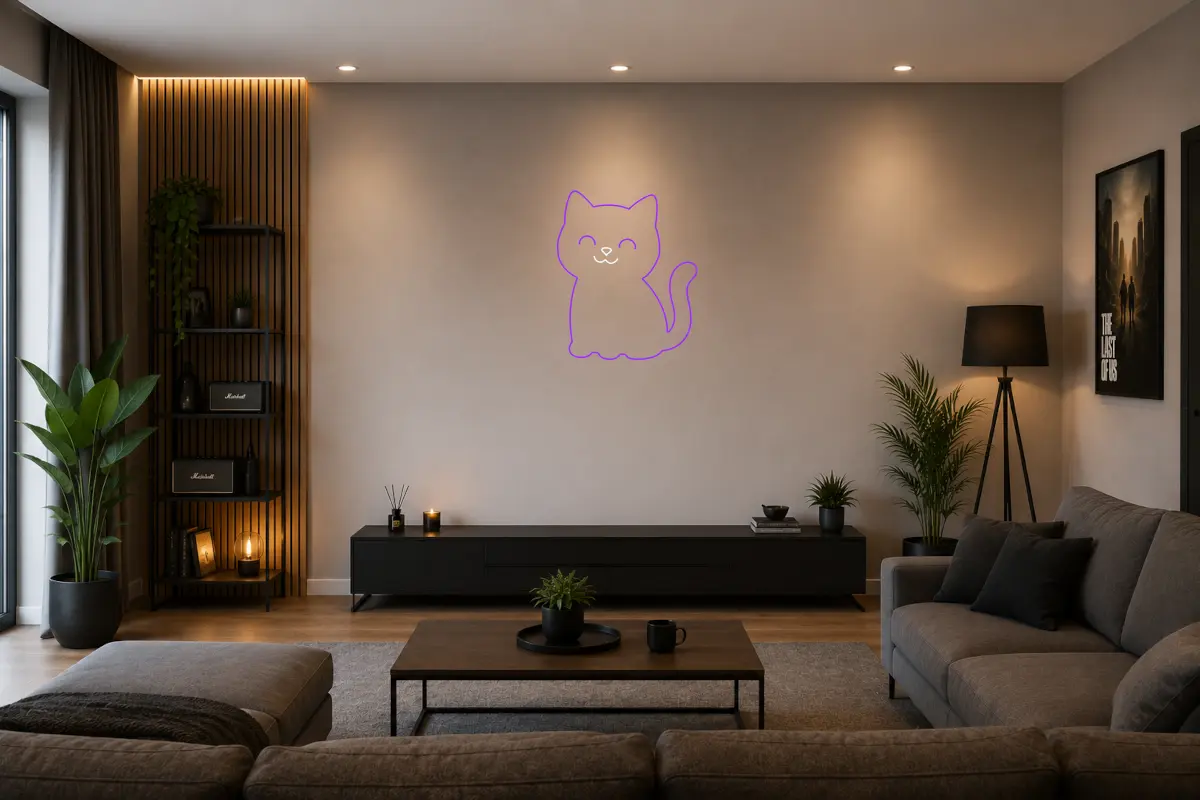 Gatito kawai muy feliz decorativo