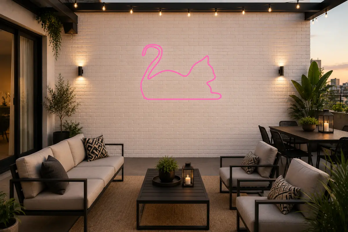 Gato sentado silueta decoración