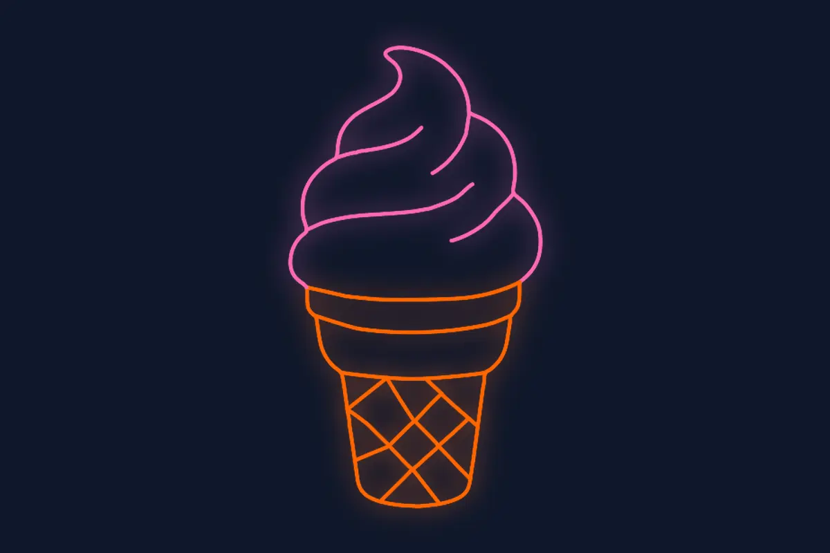 Helado en cono de medio cucurucho