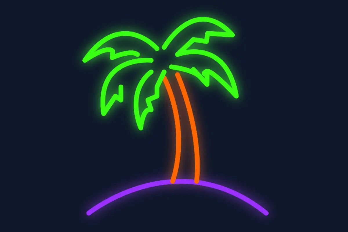 Isla tropical con una gran palmera