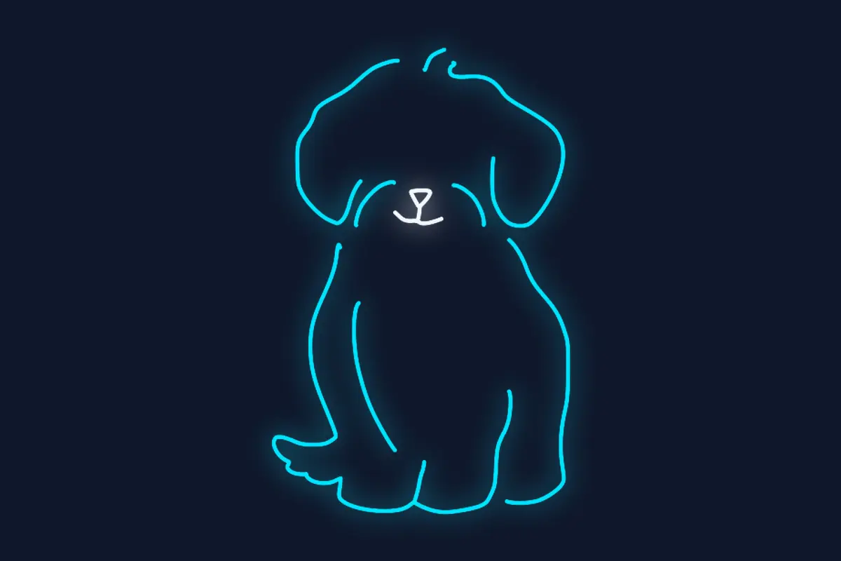 Silueta perro cachorro sentado decorativo