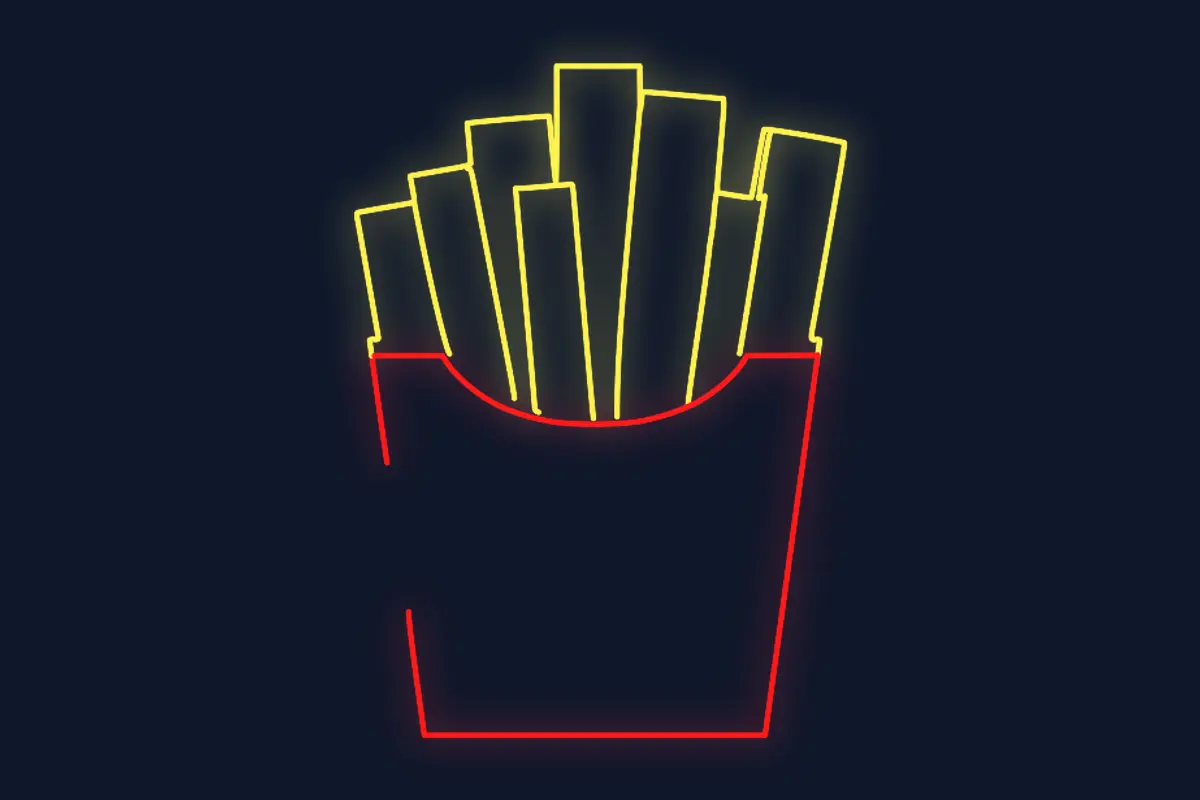 Silueta caja de patatas fritas chips