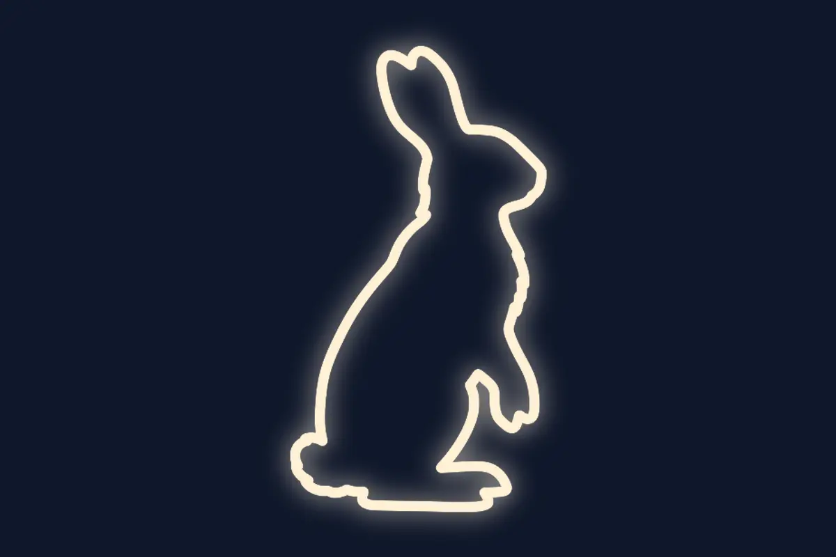 Silueta conejo sentado de perfil